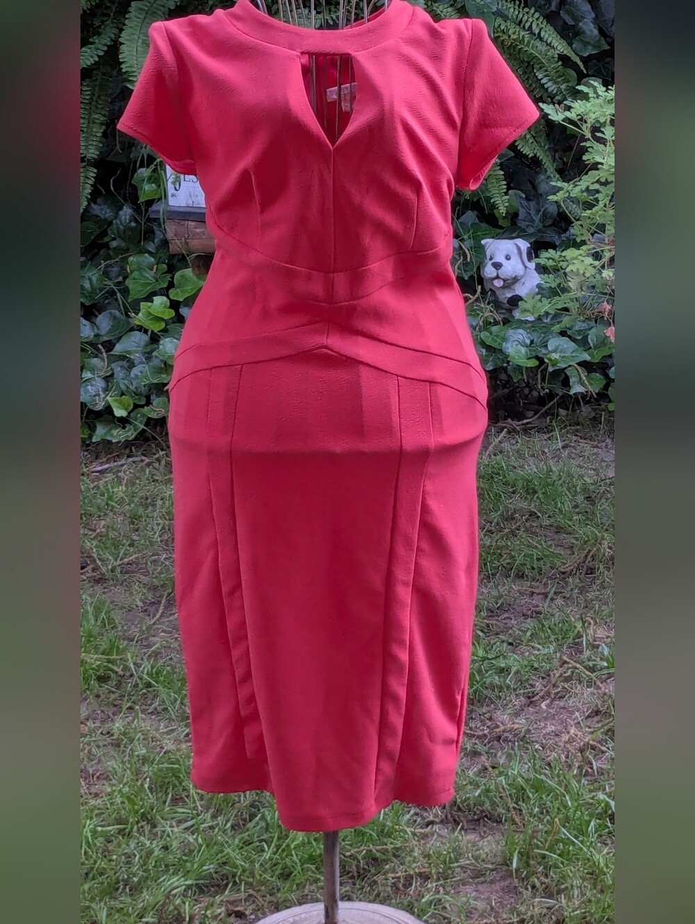 Bisou Bisou Vibrant Coral Casual Dress Sz 12